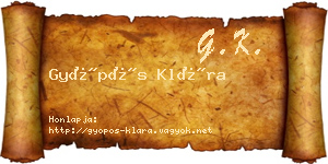 Gyöpös Klára névjegykártya
